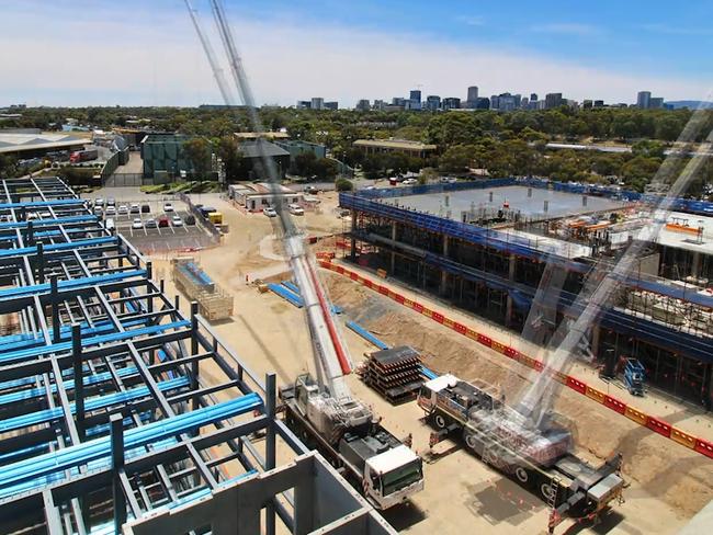 Construction on a hi-tech emergency services headquarters at Keswick.   Picture: SA Government