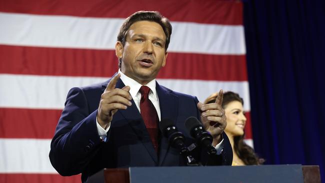 Ron DeSantis handily won re-election, and his victory speech underscored his political ambitions. Picture: Getty Images/AFP