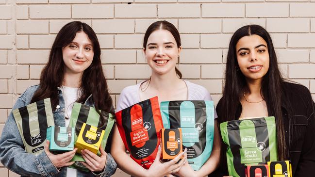 Origin tea brand ambassadors Charlotte Crago, Grace Bell and Simrat Gill