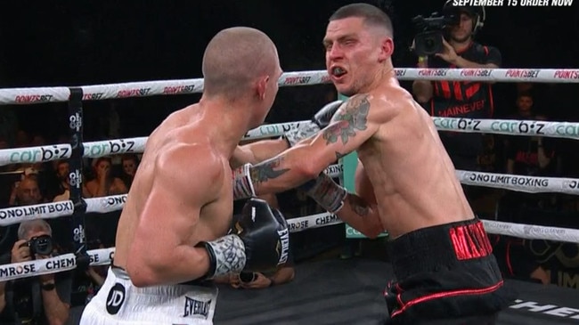 That punch was the beginning of the end for Mazoudier. Photo: Fox Sports