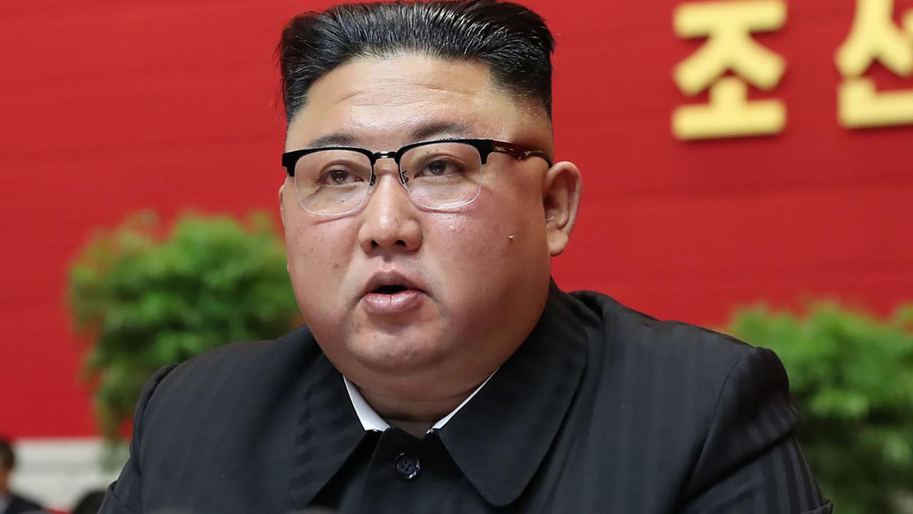 North Korean leader Kim Jong-un spoke during the first day of the 8th Congress of the Workers Party of Korea (WPK) in Pyongyang. Picture: KCNA via KNS/AFP