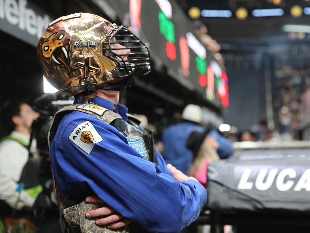 Brady Fielder during the second round of the Pittsburgh Unleash The Beast PBR. Photo by Andy Watson/Bull Stock Media.