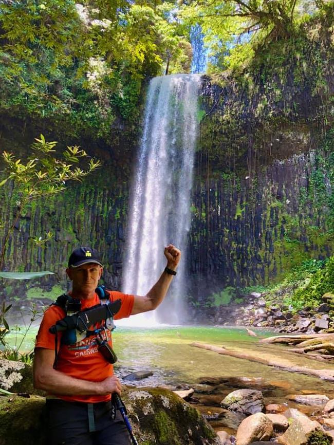 Cairns adventurer Rob Davidson exploring jungle waterfalls of the Far North.