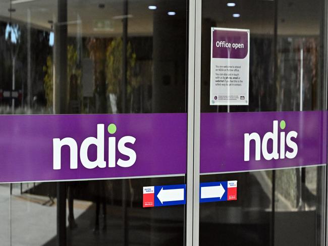 ONE TIME WEB USE FOR NEWS.COM.AU ONLY - FEES APPLY - The National Disability Insurance Scheme NDIS logo is seen at the head office in Canberra, Wednesday, June 22, 2022. (AAP Image/Mick Tsikas) NO ARCHIVING