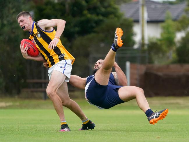 Madden Griffin shrugs off a tackler. Picture: Valeriu Campan