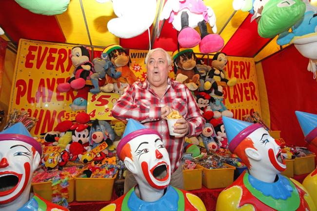 Clive Palmer at the Sunshine Coast Show. Unfortunately the joke's now on us. Picture: Darryn Smith