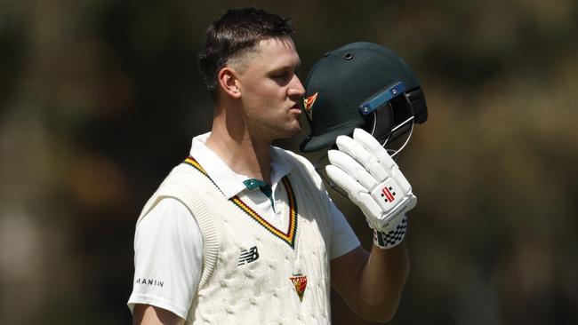 Tasmanian all-rounder Beau Webster is a legitimate Test candidate after posting his fourth first-class century in 20 innings. Picture: Darrian Traynor / Getty Images