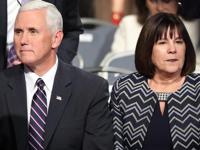 Republican candidate for Vice President Mike Pence and his wife Karen Pence were furious. Picture: AFP