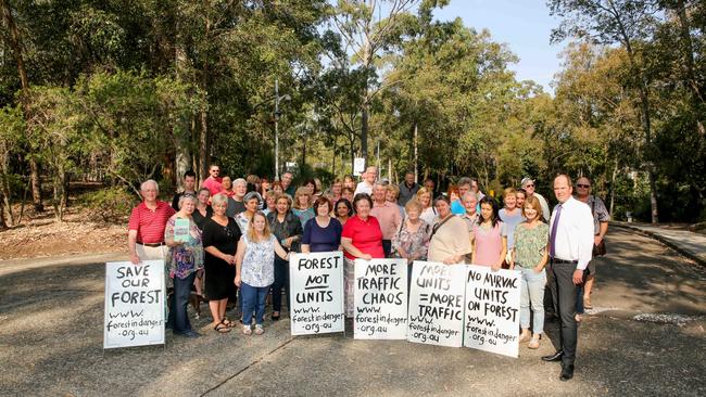 Community groups called on residents to take a stand against the "inappropriate development" of the site. Picture: AAP Image/ Ryan Osland