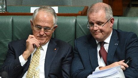 Malcolm Turnbull with Scott Morrison before the Turnbull coup.