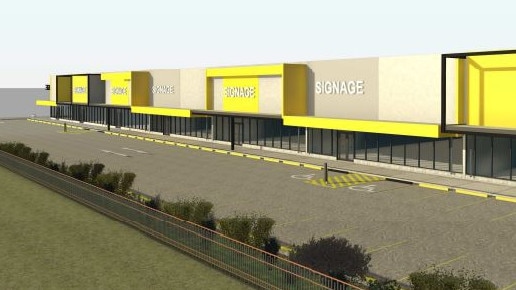 Render of proposed new shopping centre, Palmerston Central, at 38 and 42 Georgina Cres, Yarrawonga. Picture: DKJ