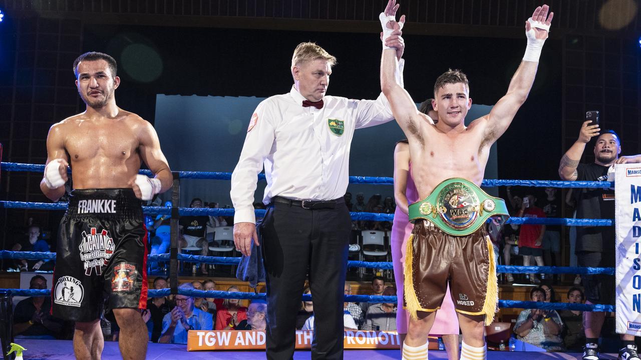 Jackson Griffiths celebrates a victory against Frankie Srisang. Picture: Darren Burns.