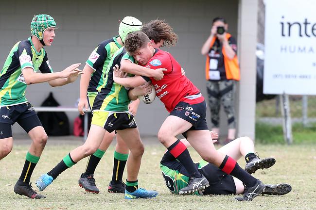 A Rugby League Gold Coast junior gala day at Burleigh Bears Junior Rugby League Club. Under 14s. Mudgeeraba vs Helensvale. Number 11. 5 September 2021 Miami Picture by Richard Gosling