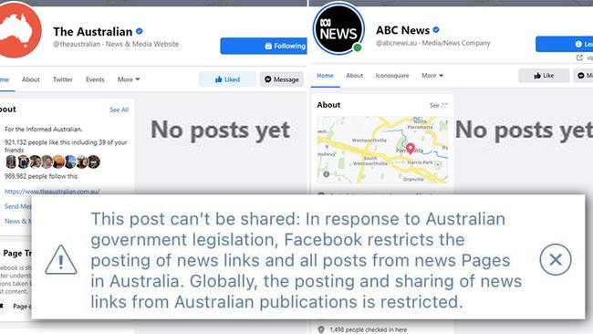 Facebook has banned the sharing of news links in Australia.