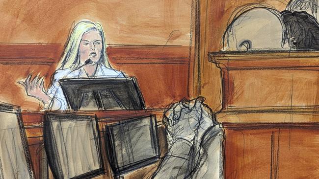 Psychologist Dawn Hughes testifies on the witness stand on Wednesday, May 21, 2025, in New York. (Elizabeth Williams via AP)