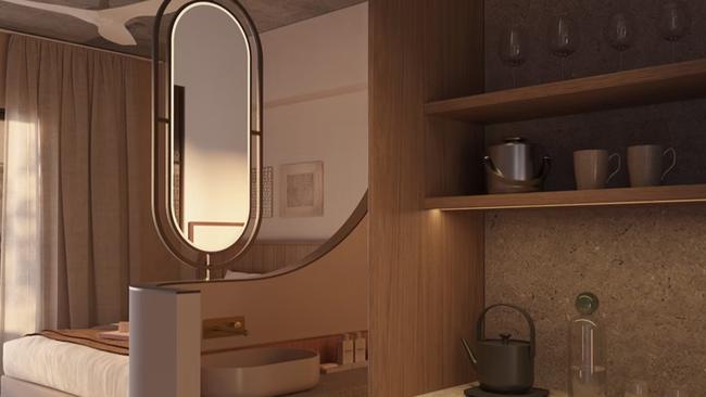 Artist impression of BASQ House hotel room. Picture: Supplied