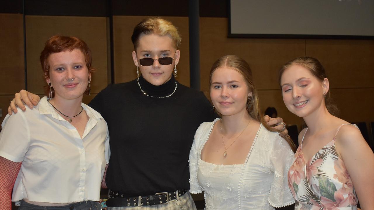 Jayde Hayes, Cameron Archer, Cristina Taylor-Brell and Angeless Dioth from Mackay State High at Mocktail 2021. Picture: Tara Miko