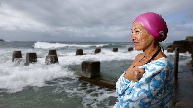 Sophie Kap from Coogee is a long-time ocean swimmer, the NSW government will take down shark nets one month earlier than usual this summer as it prepares to consult with councils over the future of the netting program. Picture: Jonathan Ng