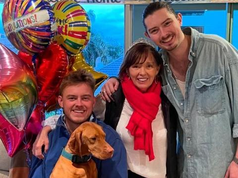 Fiona MacDonald with her sons Harry and Rafe.Picture: Instagram