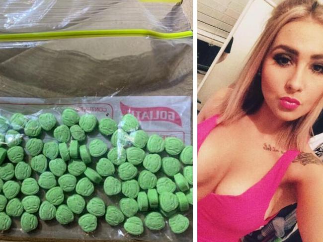 Mikaela Turner, 25, was arrested and charged with 17 offences including supplying prohibited drugs on an ongoing basis on Friday, after police raided her Berrima home, allegedly uncovering green MDMA pills shaped like Ninja Turtle heads, cocaine hidden inside plastic Kinder Surprise eggs and ammunition.