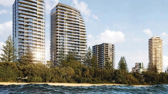 Proposed twin tower development at Burleigh on the Gold Coast.