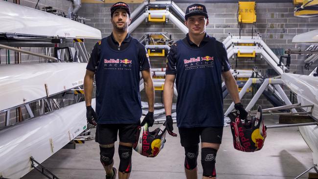 Daniel Ricciardo and Max Verstappen swapped their helmets for oars in Melbourne.