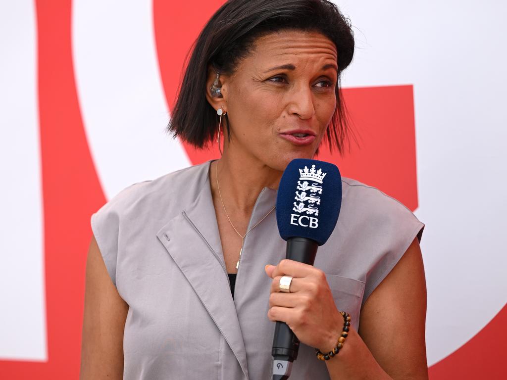 Mel Jones during her recent commentary stint during the UK summer. Picture: ECB/ECB via Getty Images