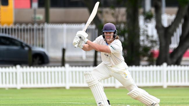 GC batsman Bailey Sewell Second grade club cricket Toombul v the Gold Coast at Oxenham Park Saturday October 7, 2023. Picture, John Gass