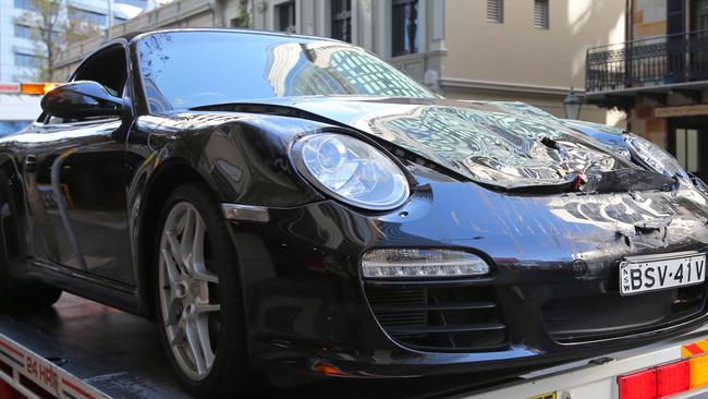 Ouch … the Porsche is left with expensive damage. John Grainger