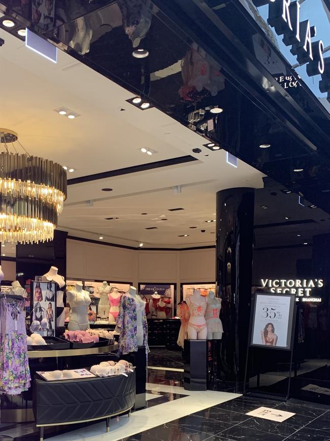 The black panelling is a feature of Victoria’s Secret stores.