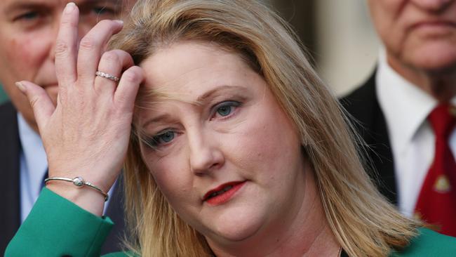 Mayo MP Rebekha Sharkie speaks to the media about the High Court’s decision. Picture: Gary Ramage