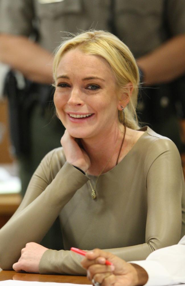 Lindsay Lohan at Los Angeles Superior Court in 2011, when she rejected a plea agreement offered by prosecutors in a grand theft case. Picture: AP