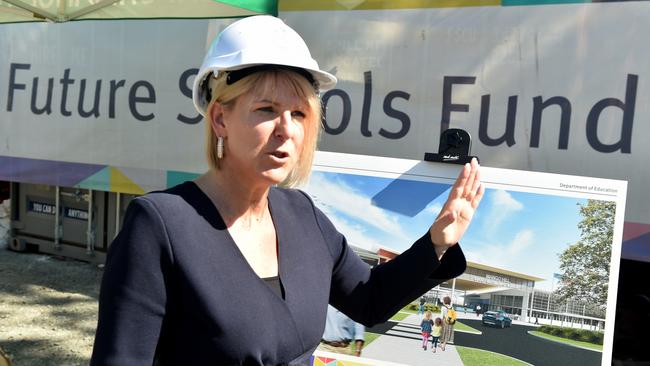 Kirsten Ferdinands at a sod turning for Mango Hill State High School. She will host a meet and greet with parents considering the new inner-south high school. Picture: David Alexander