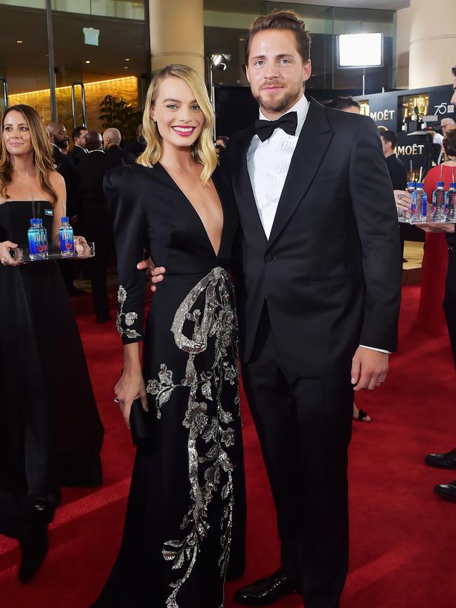 Margot Robbie and husband Tom Ackerley. Picture: Stefanie Keenan/Getty Images for FIJI Water