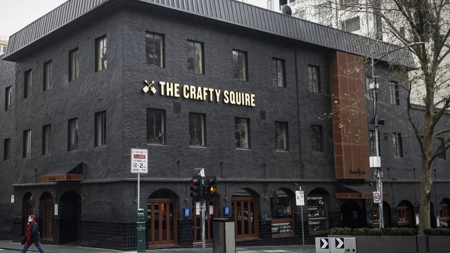 The Crafty Squire Pub on Melbourne’s Russell Street. Picture: Getty Images