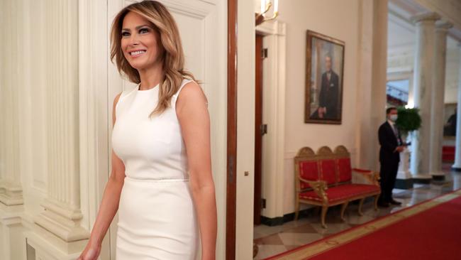 Melania Trump has called in the interior designers at Mar-a-Lago in Florida while inspecting a private school for her son, Barron. Picture: Getty Images