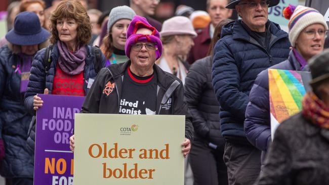 HOBART, Tasmania 14th June 2024. Walk against elder abuse in Hobart CBD. Picture: Linda Higginson