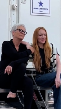 Jamie Lee Curtis and Lindsay Lohan reunite on set for Freaky Friday 2