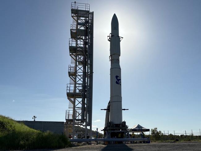 Gilmour Space Technologies has announced a launch window starting 'no earlier than' March 15 for the maiden flight of Eris, the first Australian-designed and built rocket aiming for orbit. Picture: Supplied/ Gilmour Space