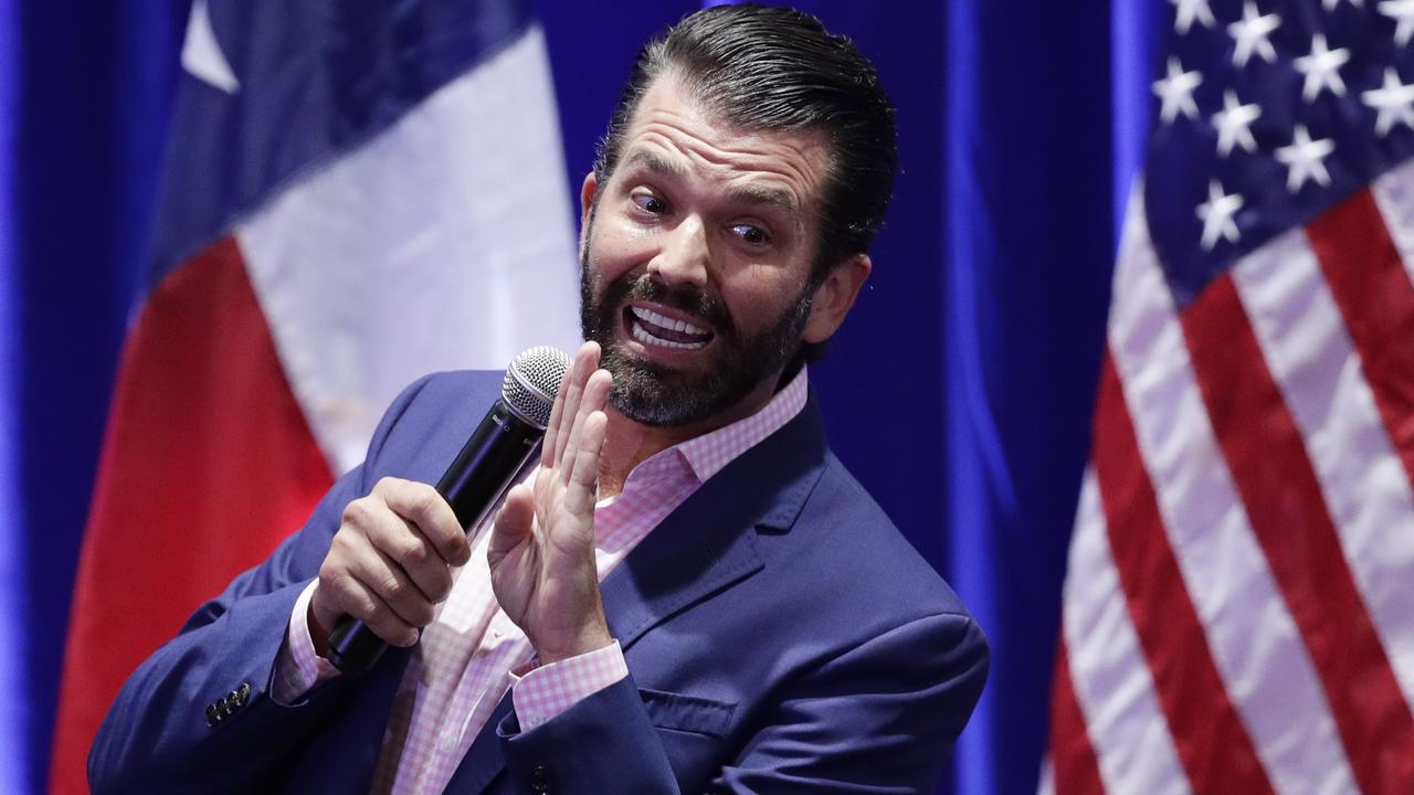 Donald Trump Jr. has come under fire for tweeting the name of the alleged CIA whistleblower. Picture: Eric Gay/AP