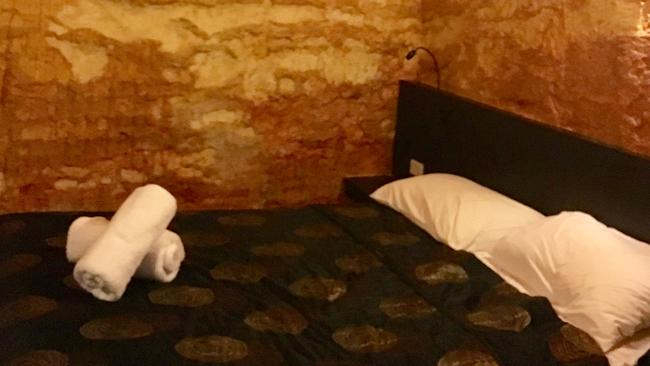 The bedroom in Lookout Cave at Coober Pedy.