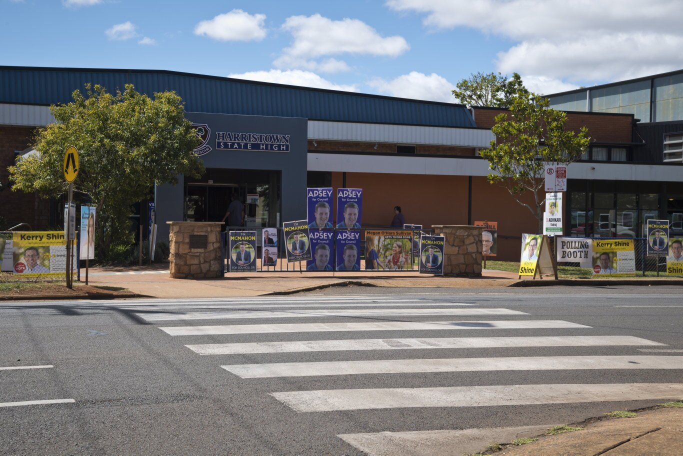 Harristown State High School polling booth is relatively quiet on Toowoomba Regional Council local government election day, Saturday, March 28, 2020. Picture: Kevin Farmer