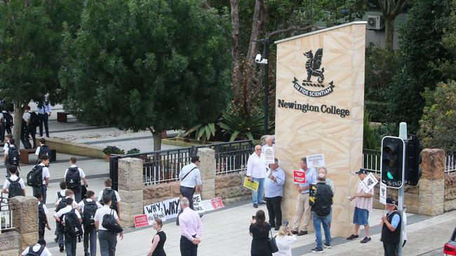 At $40,000-per-year private school Newington College, the decision to go co-ed has been so controversial it prompted a picketed protest. Picture: NCA NewsWire / Gaye Gerard