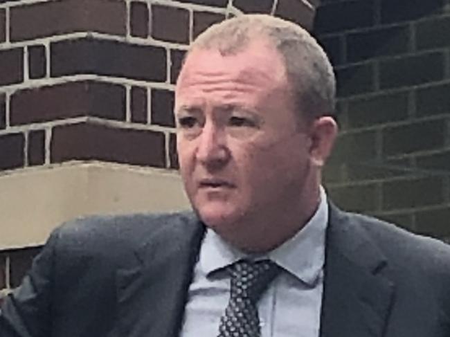 Mark Daniel Wetherell, 40, of Kirrawee, outside Manly Court House on Thursday, January 14, 2020, after pleading guilty to high range drink driving, destroying a boom gate at the Australian Navy base at Mosman and trespassing on Commonwealth property. Picture: Jim o'Rourke