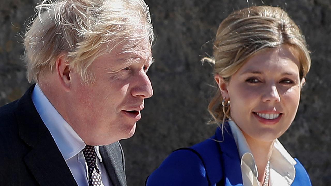 Carrie Johnson has posted on Instagram that she and Prime Minister Boris Johnson are expecting a second child together. Picture: PETER NICHOLLS / POOL / AFP