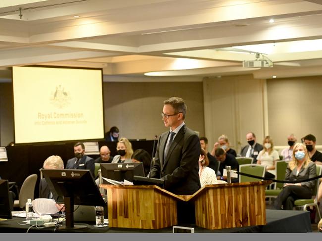 Counsel Assisting Peter Gray delivers his opening remarks during the Royal Commission into Defence and Veteran Suicide. Picture: Jeremy Piper / Royal Commission