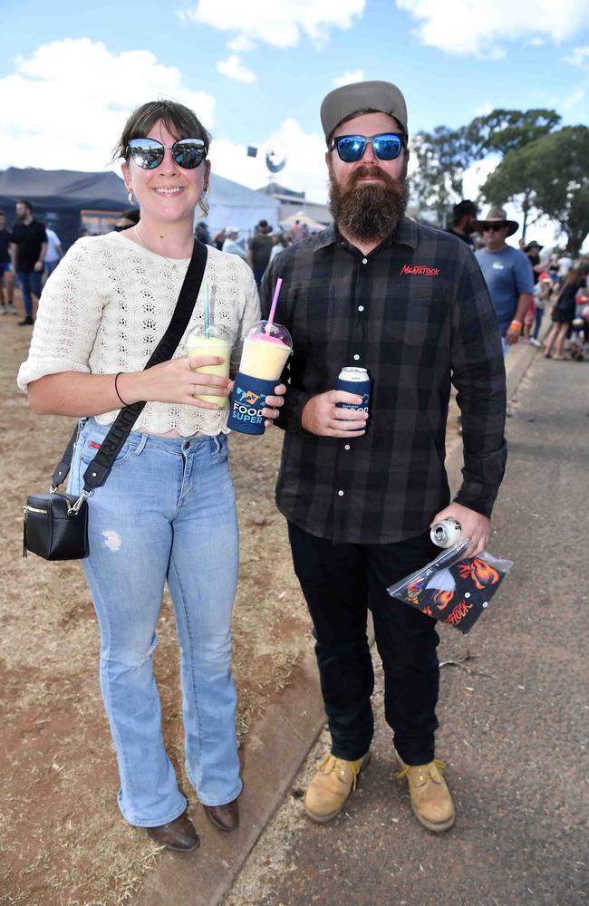 Taylor Pearce and Andrew Iveli at Meatstock, Toowoomba Showgrounds. Picture: Patrick Woods.