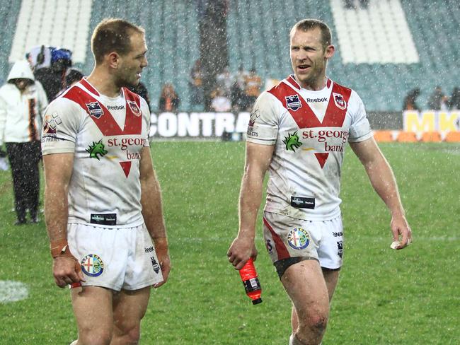 Jason Nightingale (left) and Ben Hornby (right), along with Ben Creagh, are to be awarded life memberships of St George Illawarra.