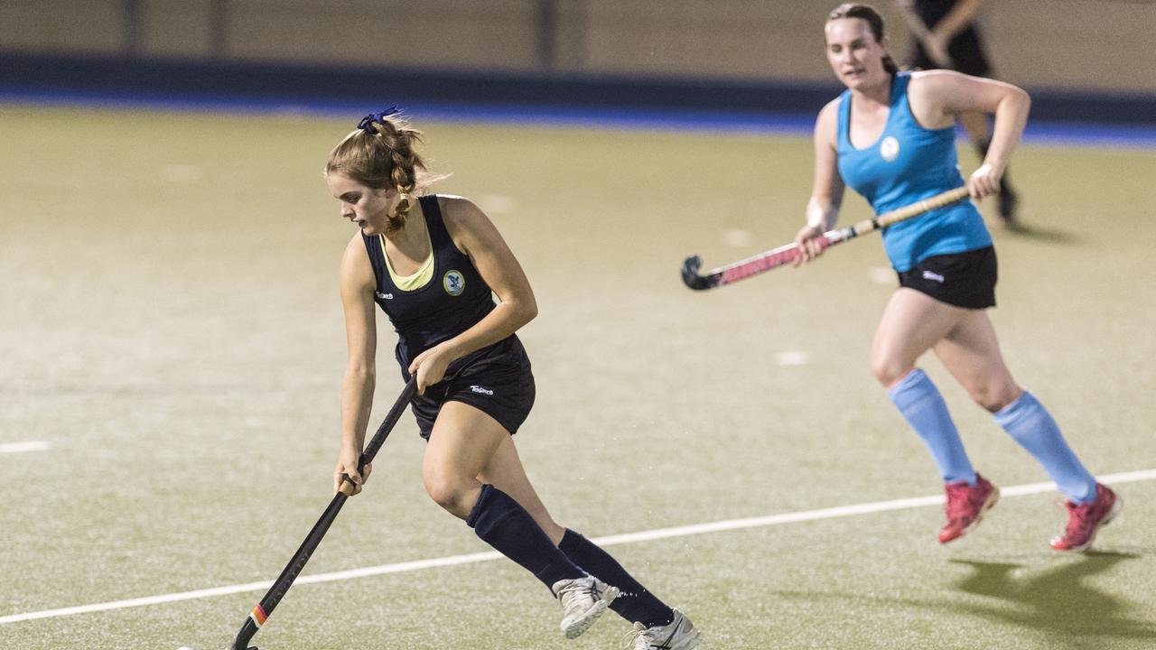 Ella Rogers (right) in action for Stafford’s Strikers. Picture: Kevin Farmer