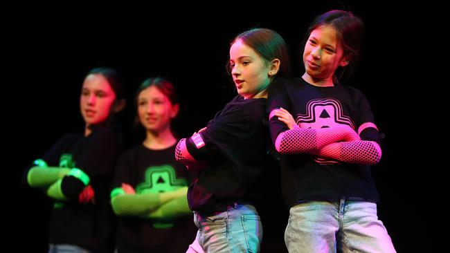 Manifold Height Primary school dancers performing in the Geelong Schools Music and Movement Festival. Picture: Alison Wynd
